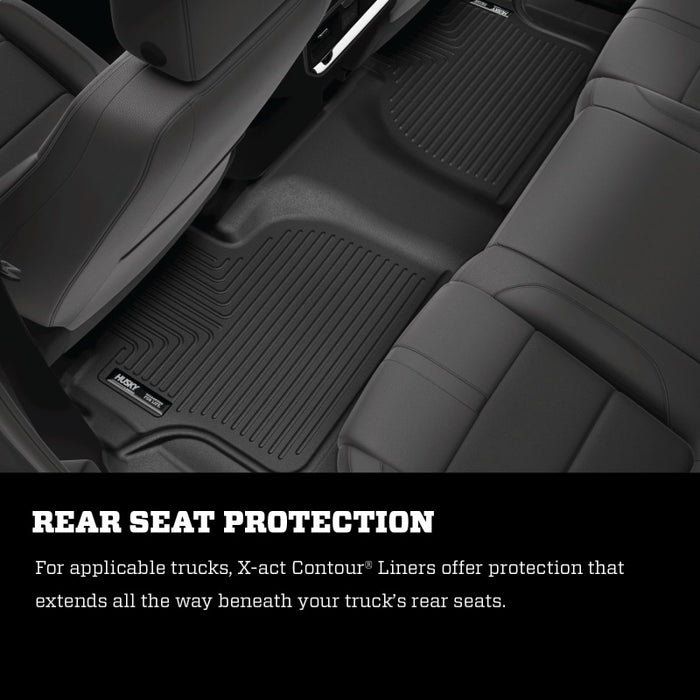 Husky Liners 2019 Ford Ranger SuperCrew Cab X-Act Contour Black Floor Liners (2nd Row)