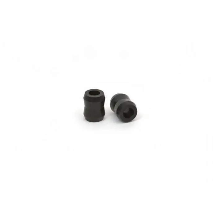 Black plastic ear plugs displayed in Daystar 5/8 Inch Std Hourglass Shock Eye Pair.