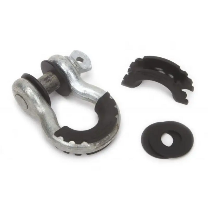 Daystar D-Ring Isolator and Washers Black with black and silver metal hooks