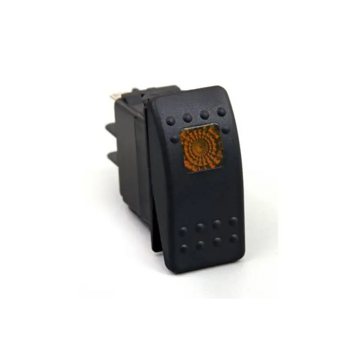 Black rocker switch with red light on Daystar Rocker Switch Amber Light 20 AMP for Jeep Wrangler and Ford Bronco