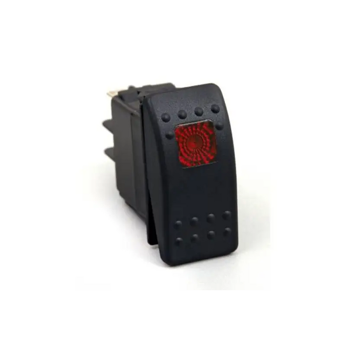 Black rocker switch with red light for Jeep Wrangler - Daystar Rocker Switch Red Light 20 AMP Single Pole