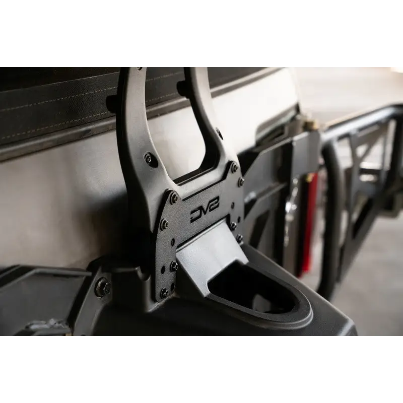 DV8 21-22 Ford Bronco 3rd Brake Light Extension Bracket - front end of black and white truck