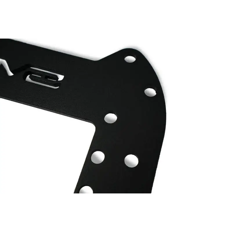 Black metal bracket with holes for DV8 21-22 Ford Bronco 3rd brake light extension.
