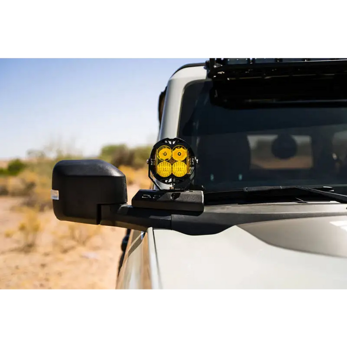 DV8 Ford Bronco A-Pillar Pod Light Mounts with Smiley Face Car Decal