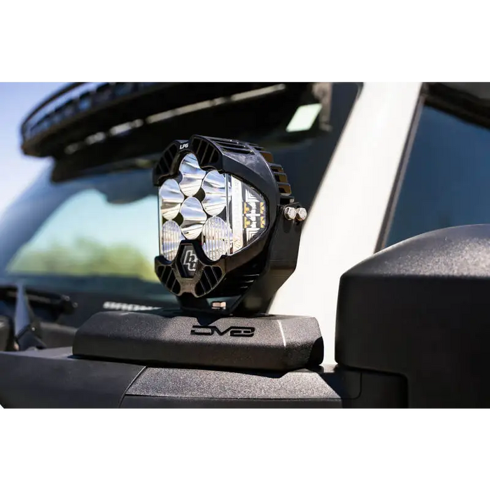 DV8 A-Pillar Pod Light Mount for Ford Bronco with front light on jeep