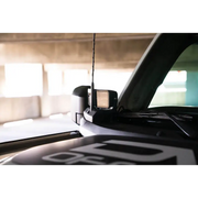 DV8 Ford Bronco A-Pillar Pod Light Mounts with built-in radio on car