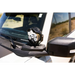 DV8 21-22 Ford Bronco A-Pillar Pod Light Mounts showcasing front view mirror of white car