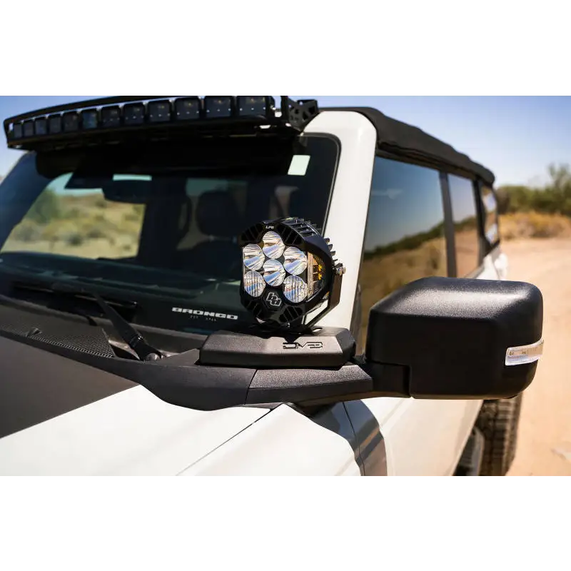 DV8 Ford Bronco A-Pillar Pod Light Mounts with Side Mirror Light