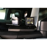 DV8 Ford Bronco A-Pillar Pod Light Mounts with LED lights on side mirror