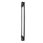 Black metal door handle on Ford Bronco curved light bracket.