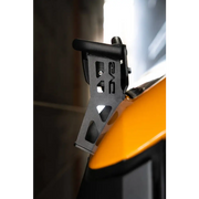 Yellow motorcycle handle on DV8 21+ Ford Bronco Curved Light Bracket.