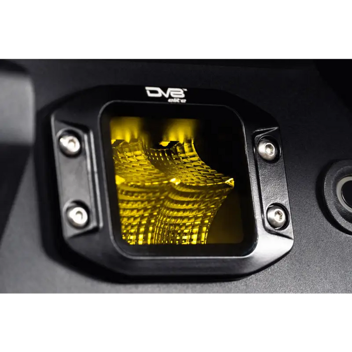 DV8 3-Inch Elite Series LED Amber Flush Mount Pod Light for Jeep Wrangler and Ford Bronco