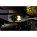DV8 3-Inch Elite Series LED Amber Flush Mount Pod Light on black motorcycle bumper.