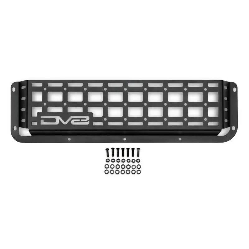 Close up of black license plate with screws on DV8 Offroad 03-09 Lexus GX 470 Molle Door Pocket