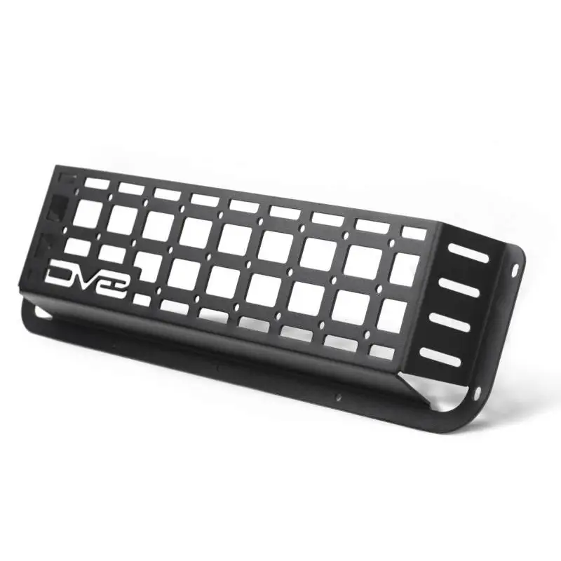 Black license plate on white background in DV8 Offroad Lexus GX 470 Molle Door Pocket.