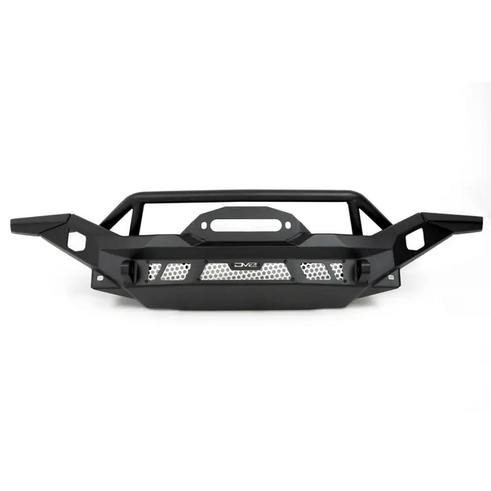 Black front bumper for jeep wrangler by dv8 offroad mto series.