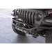 Dv8 offroad mto series jeep wrangler front bumper with black grill and bumper.