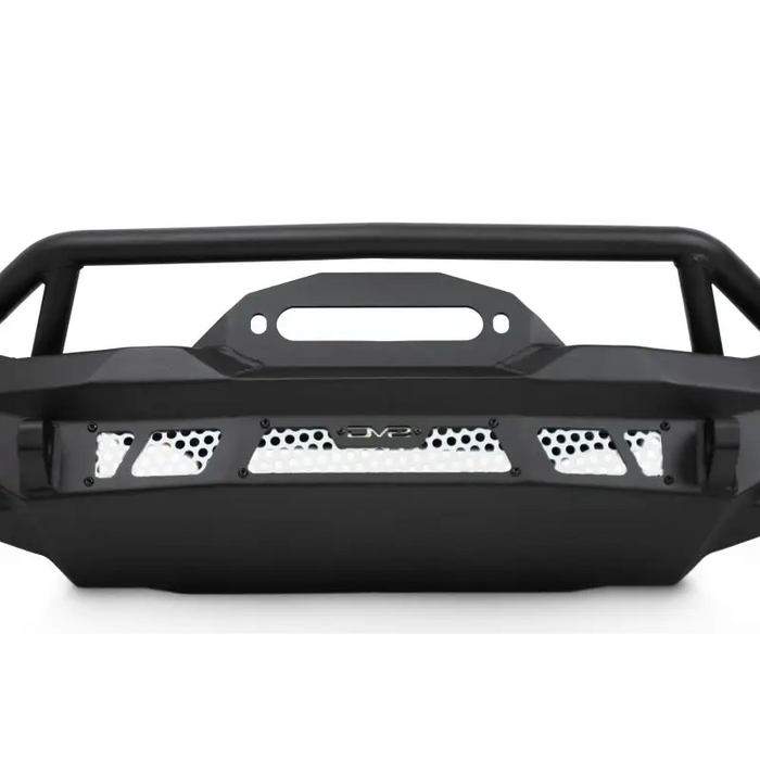 Black dv8 offroad mto series front bumper for jeep wrangler on white background