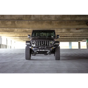 Dv8 offroad mto series jeep wrangler front bumper - black jeep with black bumper