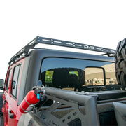 DV8 Offroad 07-18 Jeep Wrangler JK 4 DR / JL 2 DR & JT / 18+ Gladiator Roof Rack with red and black