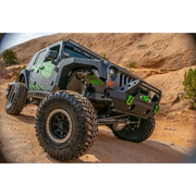 Front aluminum inner fender for Jeep Wrangler JK displayed in black.