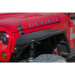 Red Jeep with ’D - Mate’ decal on DV8 Offroad 07-18 Jeep Wrangler JK Front & Rear Flat Tube Fenders