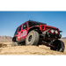 DV8 Offroad 07-18 Jeep Wrangler JK Rear Flat Tube Fenders with Red Paint Job parked in the desert