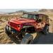 Red Jeep Wrangler JK with red and white decal on DV8 Offroad rear flat tube fenders