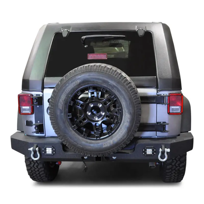 Black Jeep Wrangler JK rear bumper with tire cover