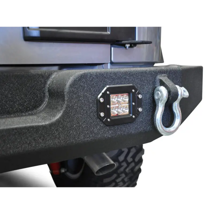 DV8 Offroad 07-18 Jeep Wrangler JK Full Length Rear Bumper steel bracket close-up