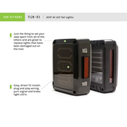 DV8 Offroad 07-18 Jeep Wrangler JK horizontal LED tail light with two electronic devices.