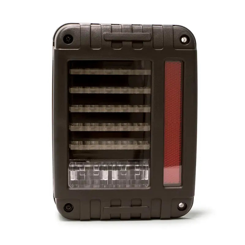 Horizontal LED tail light mounted on the back of a Jeep Wrangler JK