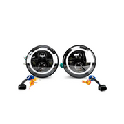 DV8 Offroad Jeep Wrangler JK LED Projector Headlights with Angel Eyes.