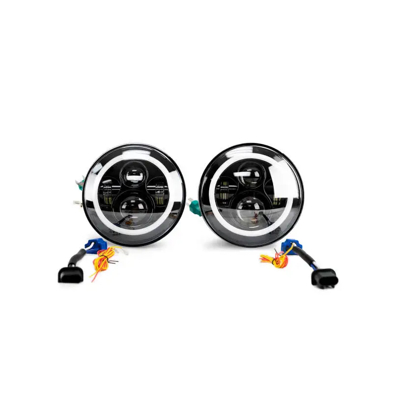 DV8 Offroad Jeep Wrangler JK LED Projector Headlights with Angel Eyes.