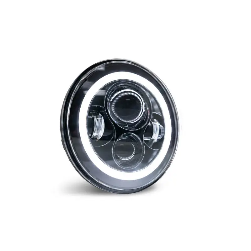 DV8 Offroad LED projector headlights with white light and angel eyes