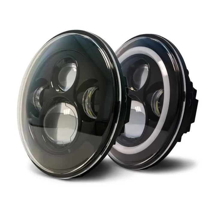 DV8 Offroad LED Projector Headlights for Jeep Wrangler JK with Angel Eyes