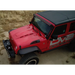 DV8 Offroad Jeep Wrangler JK Metal Heat Dispersion Hood - Red Jeep with Black Top and Bumper