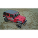 Red Jeep Wrangler JK with Metal Heat Dispersion Hood - Primer Black - DV8 Offroad