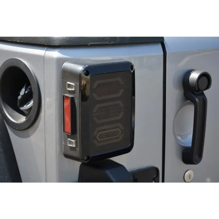 DV8 Offroad Jeep Wrangler JK Octagon LED Tail Light tail light close-up.