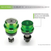 DV8 Offroad 07-18 Jeep Wrangler JK Replacement Ball Joint Kit - close up of green heads