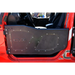 Red Jeep Wrangler JK rock doors, rear door open