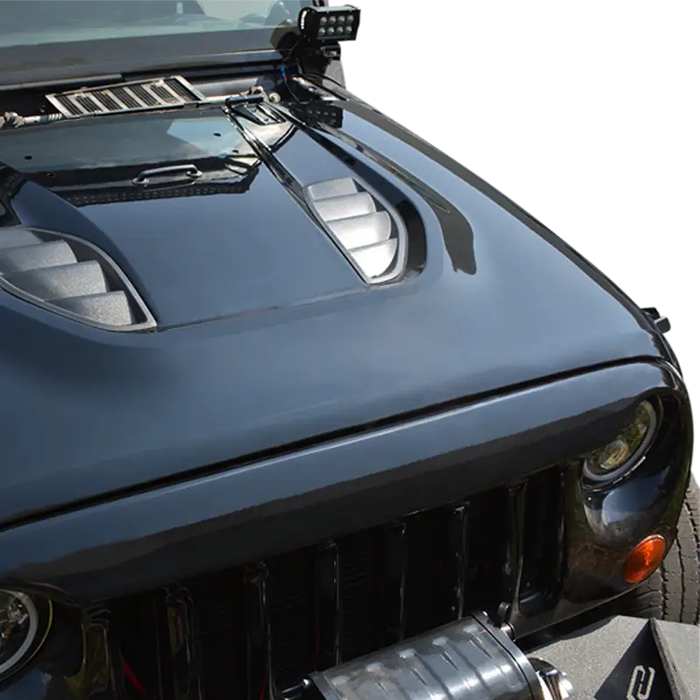 Dv8 offroad 07-18 jeep wrangler jk rubicon 10th anniversary replica hood with hood vent