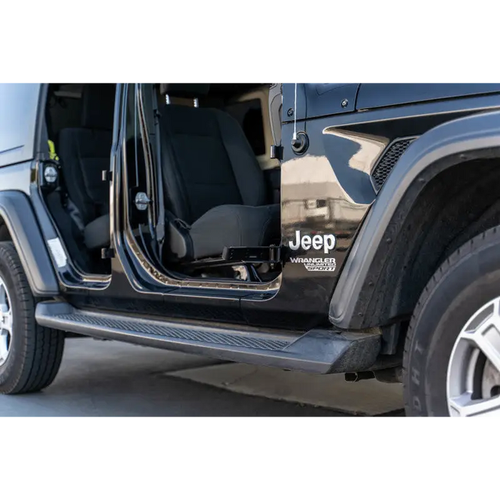 DV8 Offroad Jeep Foot Pegs with Door Open