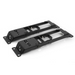 Pair of black plastic door latches for a Jeep Wrangler, hinge mounted step.