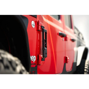 DV8 Offroad 07-23 Jeep Gladiator/Wrangler JT/JK/JL Hinge Mounted Step with front bumper plate
