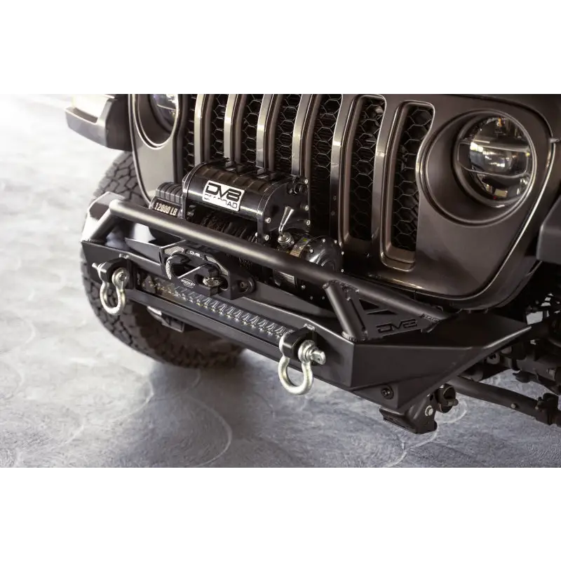 DV8 Offroad Jeep Wrangler front bumper with recovery options