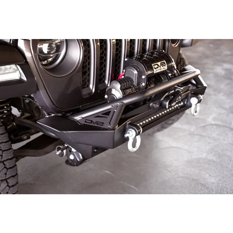 DV8 Offroad black bumper for Jeep Wrangler with recovery options
