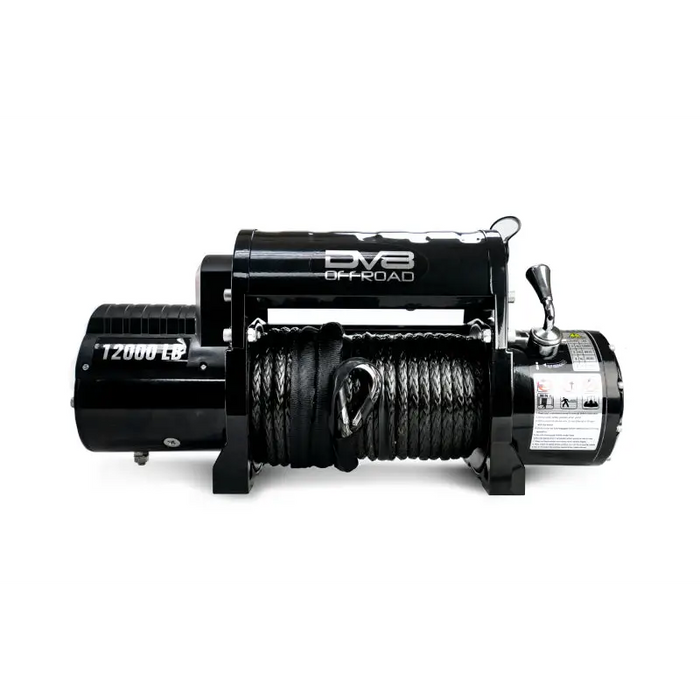 DV8 Offroad 12000 LB Winch with Synthetic Line and Wireless Remote - Black