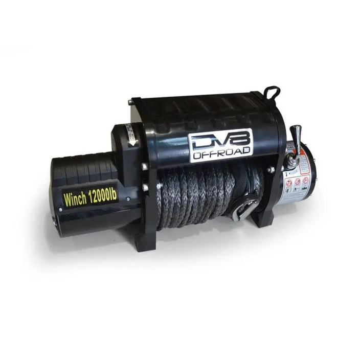 DV8 Offroad 12000 LB Winch with Wireless Remote and Synthetic Line in Black