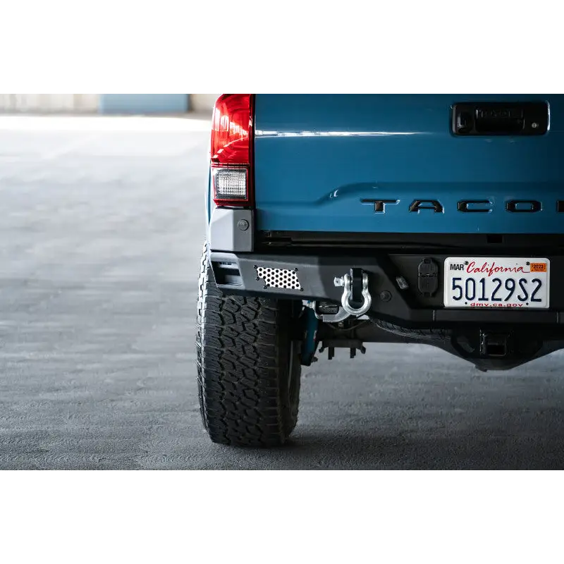 Blue Toyota Tacoma MTO Series Rear Bumper, black and white bumpers